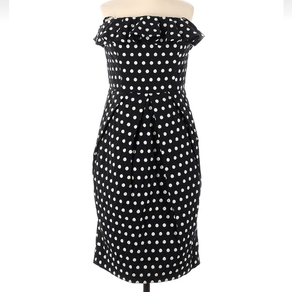 Maggy London Dresses & Skirts - Vintage Maggy London Black & White Polka Dot Strapless Dress Retro Pinup Size 4